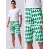 INSPIRE CHIC Men's Regular Fit Flat Front Contrasting Colors Argyle Pattern Shorts - 4 of 4