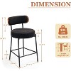 DYHOME 24 Inches Counter Height Bar Stools with Boucle Fabric Upholstered Pad Wood Back, for Kitchen Island, Cafe, Set of 4 - 2 of 4