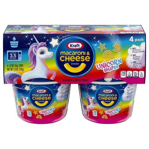 Kraft Mac and Cheese Cups Easy Microwavable Dinner with Unicorn Pasta Shapes - 7.6oz/4ct - image 1 of 4