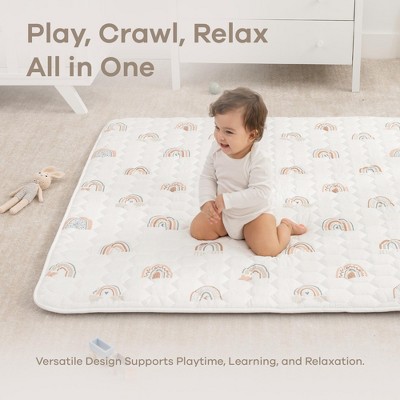 Rainbow Patterned Soft Quilted Baby Play Mat - 48" x 72"