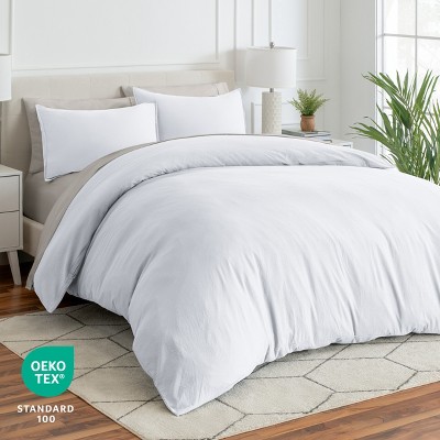 White Full Size Ultra-Soft Microfiber Duvet Cover Set
