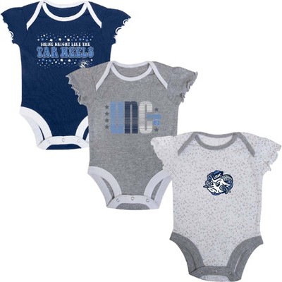 Image of NCAA North Carolina Tar Heels Infant Girls' 3pk Bodysuit - 0-3M