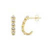 GILDED 14K Gold Plated Sterling Silver Hoop Earrings with Lab Grown Diamonds, Hinged Diamond Hoops for Women – Elegant Gold Hoops Jewelry - 3 of 4