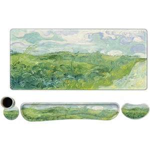 Large Mouse Pad Desk Pad Set, Wrist Rest Support Desk Mat for Keyboard and Mouse, 4PCS 35.4”x15.7 XXL Giant Mouse Pad - 1 of 4