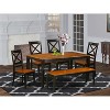 HomeStock 6-Piece Rectangle Black and Cherry Finish Solid Wood Top dining Table with 1-Bench and 4-Chairs - 2 of 4