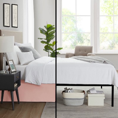 Peach Beige Twin Microfiber Bed Skirt with 14" Drop