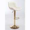NicBex Velvet Swivel Bar Stools Set of 2,Adjustable Height Counter Stools with Gold Chrome Base,Bar Chairs with Footrest,Barstools for Home,Bar - 2 of 4