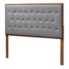 Baxton Studio Queen Harumi Fabric and Wood Headboard Gray/Walnut Brown: Upholstered Design, 30 Day Limited Warranty - 2 of 4