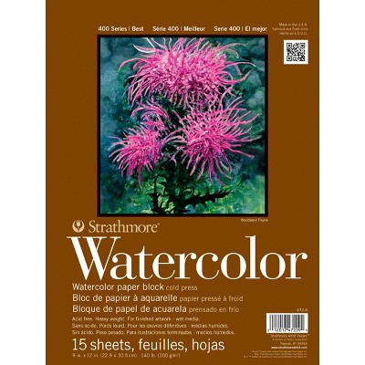 Strathmore Watercolor Paper Pad 9"X12"-15 Sheets