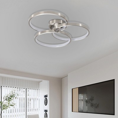 MAYEERTY 3 ring design, contemporary semi-flush mount with inner ring illumination Ceiling lamp