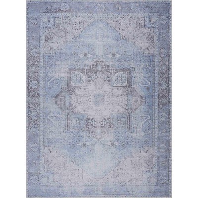 Hauteloom Ice Blue Flat Pile Washable Rug