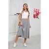 Coolmee Skirts for Women Midi Length A Line Elastic High Waist Swing Flowy Skirt with Pockets - 3 of 4