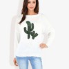 Anna-Kaci Women's Long Sleeve Knit Sweater with Cactus Embroidery - 2 of 4