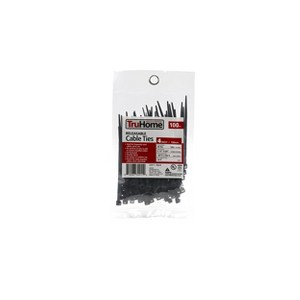 TruHome 100ct Mr. Brands Black Cable Tie 4'' - 1 of 2