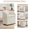 Swivel Accent Chair, 360°Round Barrel Armchair, Upholstered Comfy Dining Chair, Chenille Lounge Chair for Living Room Bedroom Home and Office - 2 of 4