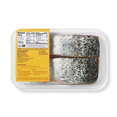 Skin-On Atlantic Salmon with Lemon Pepper Butter - 10.7oz/2pk - Good & Gather™