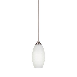 Toltec Lighting Paramount 1 - Light Pendant in  Brushed Nickel with 5.5" White Matrix Shade - 1 of 1