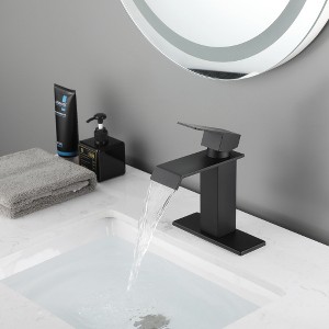 Waterfall Spout Bathroom Faucet,Single Handle Bathroom Vanity Sink Faucet - 1 of 4