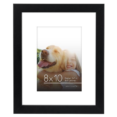 Americanflat 8x10 Picture Frame in Black - Use as 5x7 Picture Frame with Mat or 8x10 Frame Without Mat