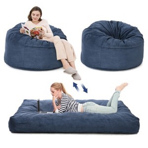 Bean Bag Chair for Adults Teens, Convertible Bean bag Bed from Bean Bag to Mattress for Home Living Room Bedroom - 1 of 4