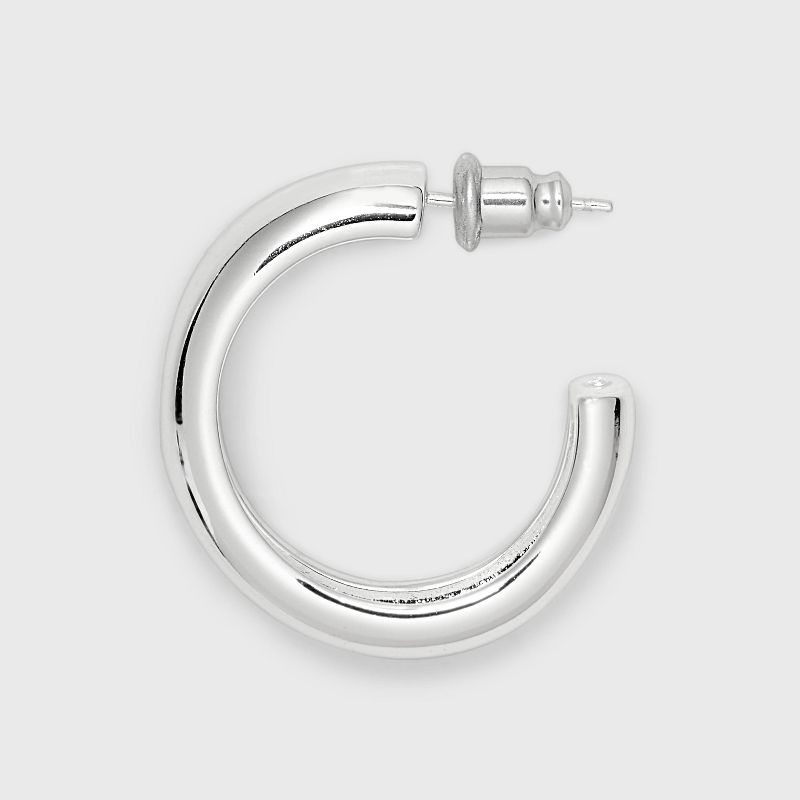 Silver Plated Plain Endless Hoop Earrings - A New Day&#8482; Silver, 4 of 5