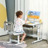 Qaba Kids Table and Chair Set, Activity Desk with USB Lamp, Storage Drawer for Study, Activities, Arts, or Crafts - 3 of 4