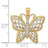 Black Bow Jewelry 14k Yellow Gold & White Rhodium 23mm Diamond Cut Butterfly Pendant - 3 of 4