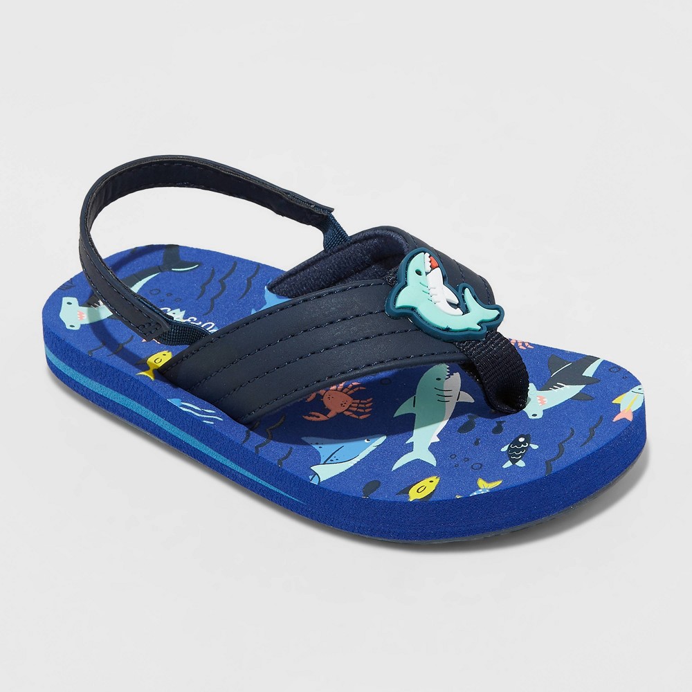 Toddler Ash Flip Flop Sandals - Cat & Jack Navy L, Blue