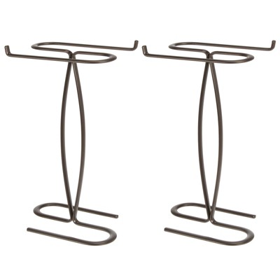 White 2 Pack mDesign Metal Hand Towel Holder Stand for Bath Vanity Countertop 