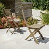 Outdoor Acacia Wood Folding Dining Chair (Set of 2),Grey - 4 of 4