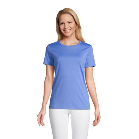 Lands' End Women's Relaxed Supima Cotton Short Sleeve Crewneck T-shirt ...