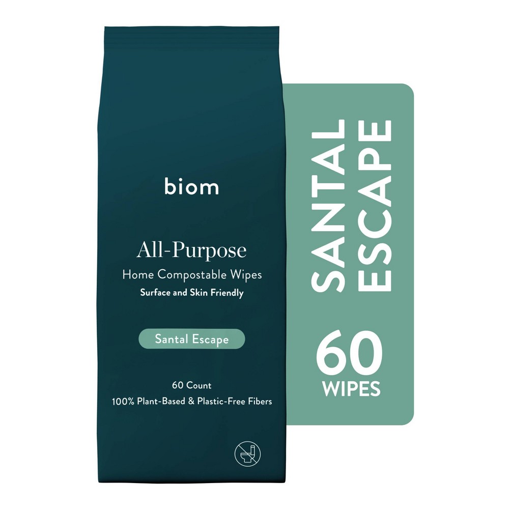 Photos - Garden & Outdoor Decoration Biom Plant Based Refillable All Purpose Wipes - Santal Escape - 60ct 