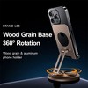 The Misty Moon's Rotatable and Foldable Walnut Wood Gold Desktop Phone Stand - 2 of 4