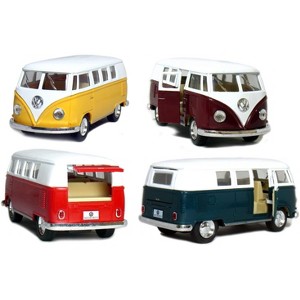 KiNSMART 1962 Volkswagen Van Set of 4: 5" 1:32 Scale Classic  (Green/Maroon/Red/Yellow) - 1 of 4