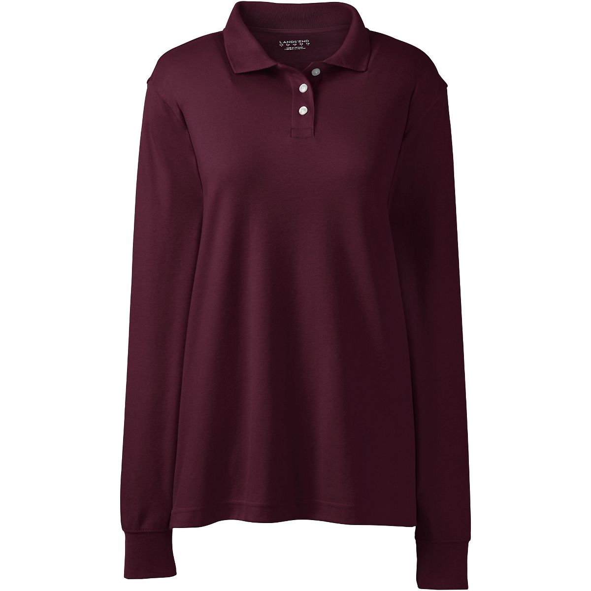 Lands' End School Uniform Women's Long Sleeve Interlock Polo Shirt - thumbnail 8