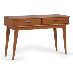 Tierney Solid Hardwood Mid Century Console Sofa Table Teak Brown - Wyndenhall
