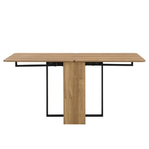 Gulches 5-Piece Extendable Dining Set, 31.5"-63" Foldable Table with Storage Rack & 4 PU Leather Chairs, Black for Small Spaces - 1 of 4