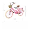 DSVIMOY 20 inch Girls Bike with Basket for 7-10 Years Old Kids, No Training Wheels Included, Pink, 55.51"*21.26"*32.48" - 3 of 4
