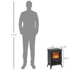 SEVOBAL Fireplace Insert Heater Mantel 3D Flame Fireplace Stove Bottom Air Outlet Fire Place Panoramic Fire Place Heater, Black, 16.1"*11.8"*20.1" - 3 of 4