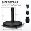 Crestlive Products Patio Umbrella Base with 4 Wheels 55lbs Round Heavy Duty Concrete Stand for Outdoor Market Umbrella - 2 of 4