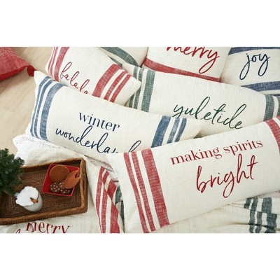 Winter Wonderland Blue and White Lumbar Pillow