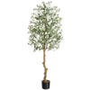 Faux Olive Tree Artificial Indoor, Fake Olive Tree,Tropical Faux Potted Silk Plant with Realistic Trunks, Adjustable Branch and Fruits - 4 of 4