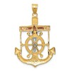Black Bow Jewelry 14k TriColor Gold Diamond-cut Mariner's Crucifix Cross Pendant - 3 of 4