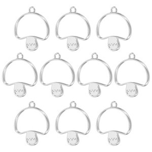 Unique Bargains DIY Crafts Earrings Necklace Bracelet Making Alloy Open Back Mushroom Bezel Pendants 20 Pcs - 1 of 4