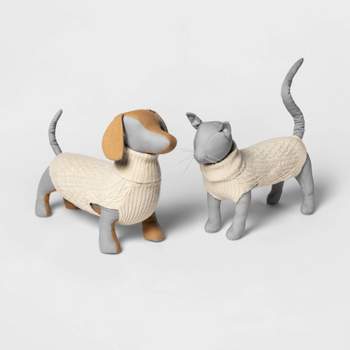 Turtleneck Cable Knit Dog and Cat Sweater - Cream - S - Boots & Barkley™