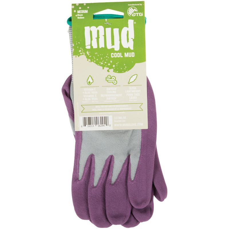Mud Gloves Cool  Women's Medium Nylon Lilac Garden Glove 022ML/M, 2 of 3