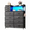 8+3 Drawers Fabric Dressers for Bedroom with 4 Side Pockets,LED Lights,Charging Station,Hooks,for Bedroom,Living Room,Closet - 2 of 4