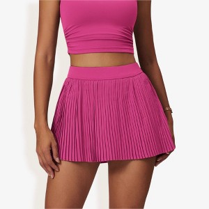 Anna-Kaci Active Women's High Waist Pleated Athletic Skort with Built-in Shorts - 1 of 4