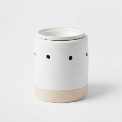 5.2 x 4.7 Stoneware and Matte Clay Wax Warmer White - Threshold™