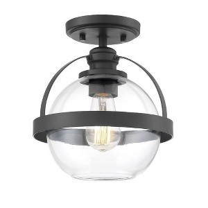 Savoy House Pendleton 1 - Light Semi-Flush Mount in  Matte Black - 1 of 4
